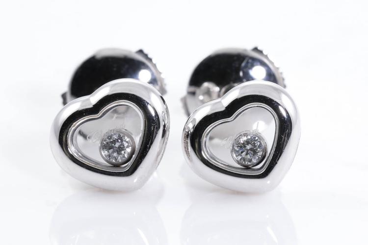 Chopard Happy Diamonds Icons Round Earrings in Metallic | Lyst